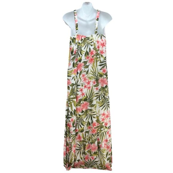 Hurley | Women's Ruffle Hem Maxi Dress | White | Floral | Various Sizes - Picture 2 of 4